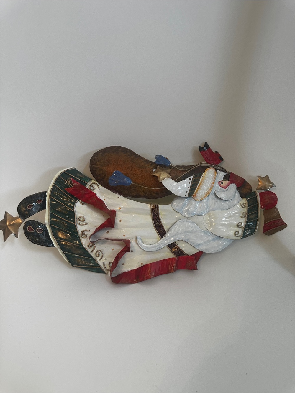 Holiday Santa Wall Decor - Red, White & Green Christmas Figure